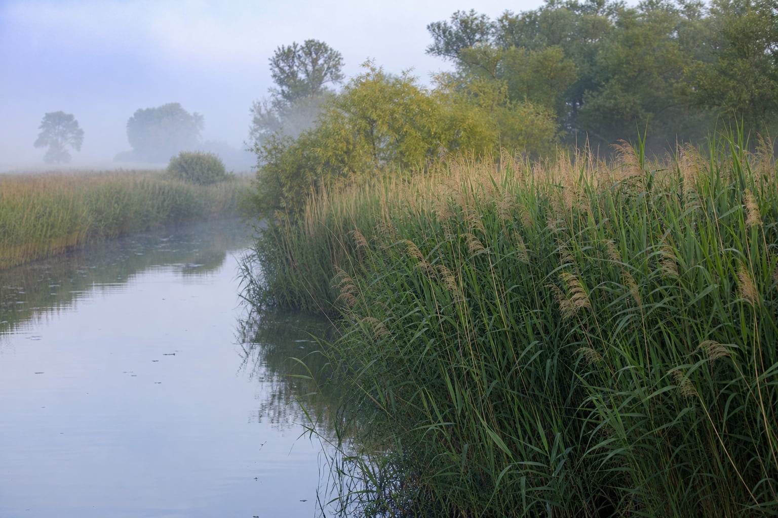 Reed beds and water channel on the West Norfolk fen edge