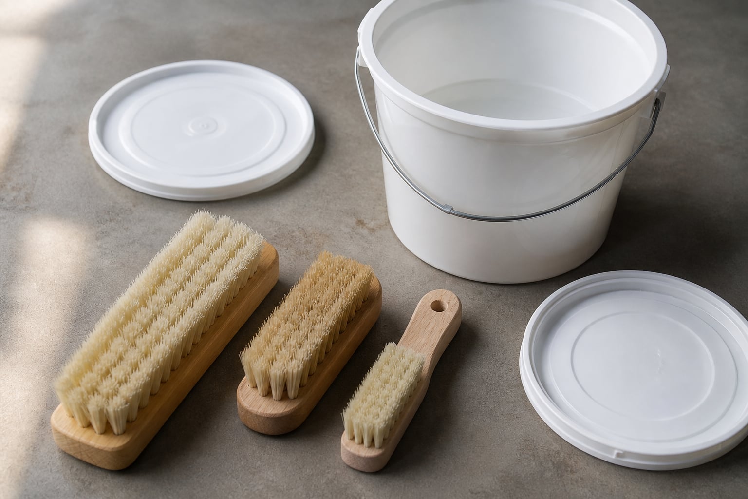 Drainage Field Assessment — Service kit staged beside plant lids