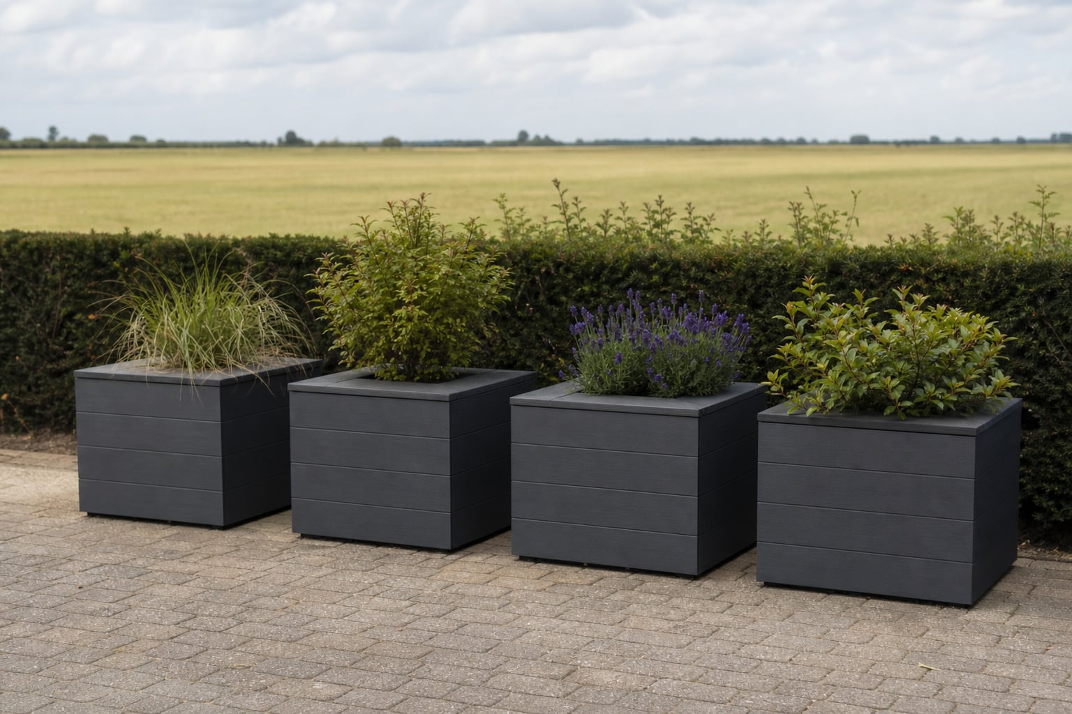 Package Plant Maintenance — Plant lids and garden setting after the visit