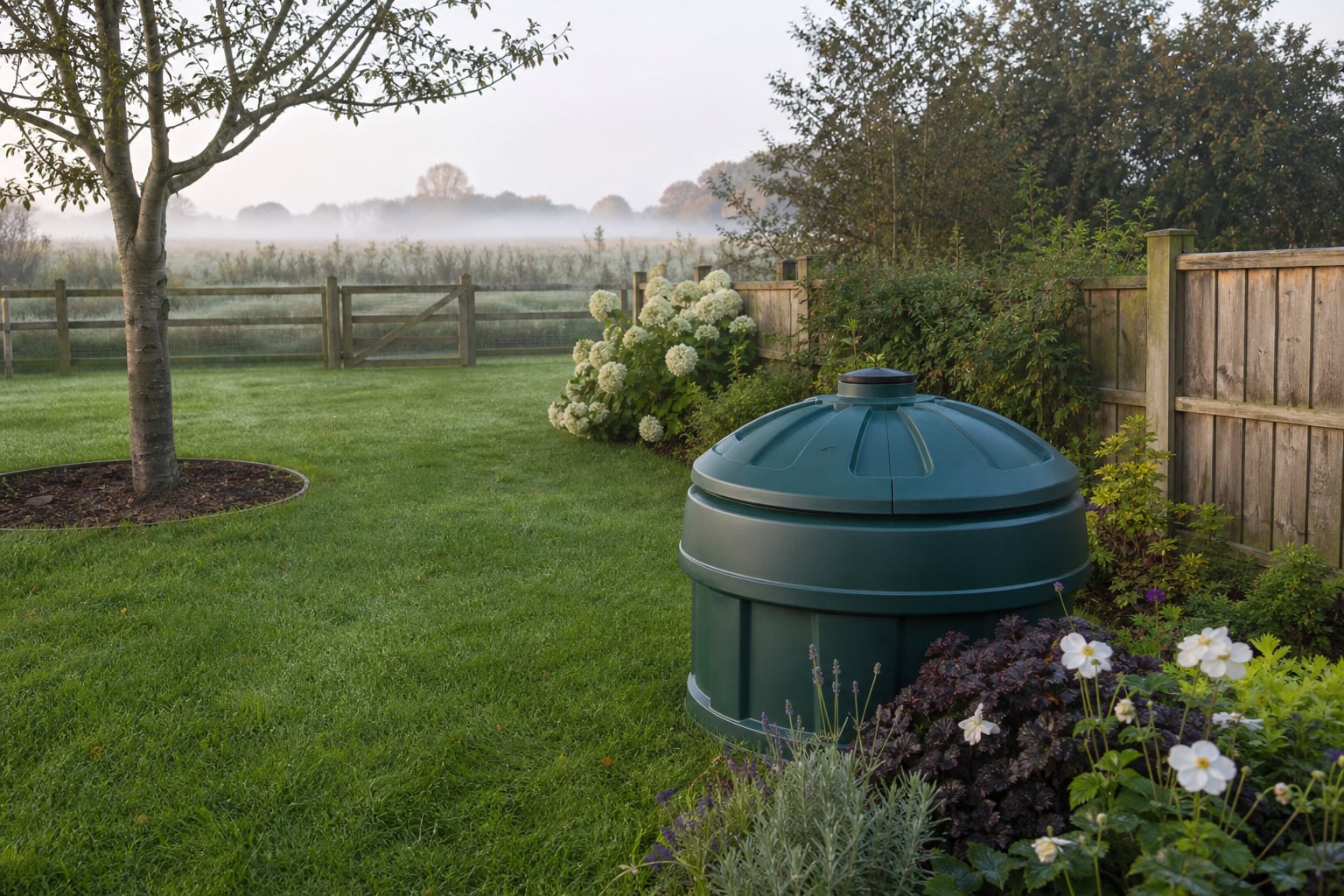 Annual Plant Service — Plant lids and garden setting after the visit