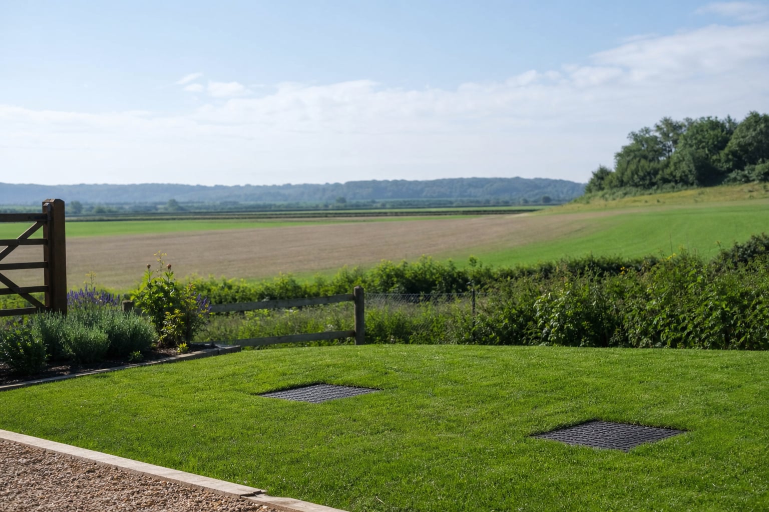 Annual Plant Service — Countryside setting with discrete drainage covers