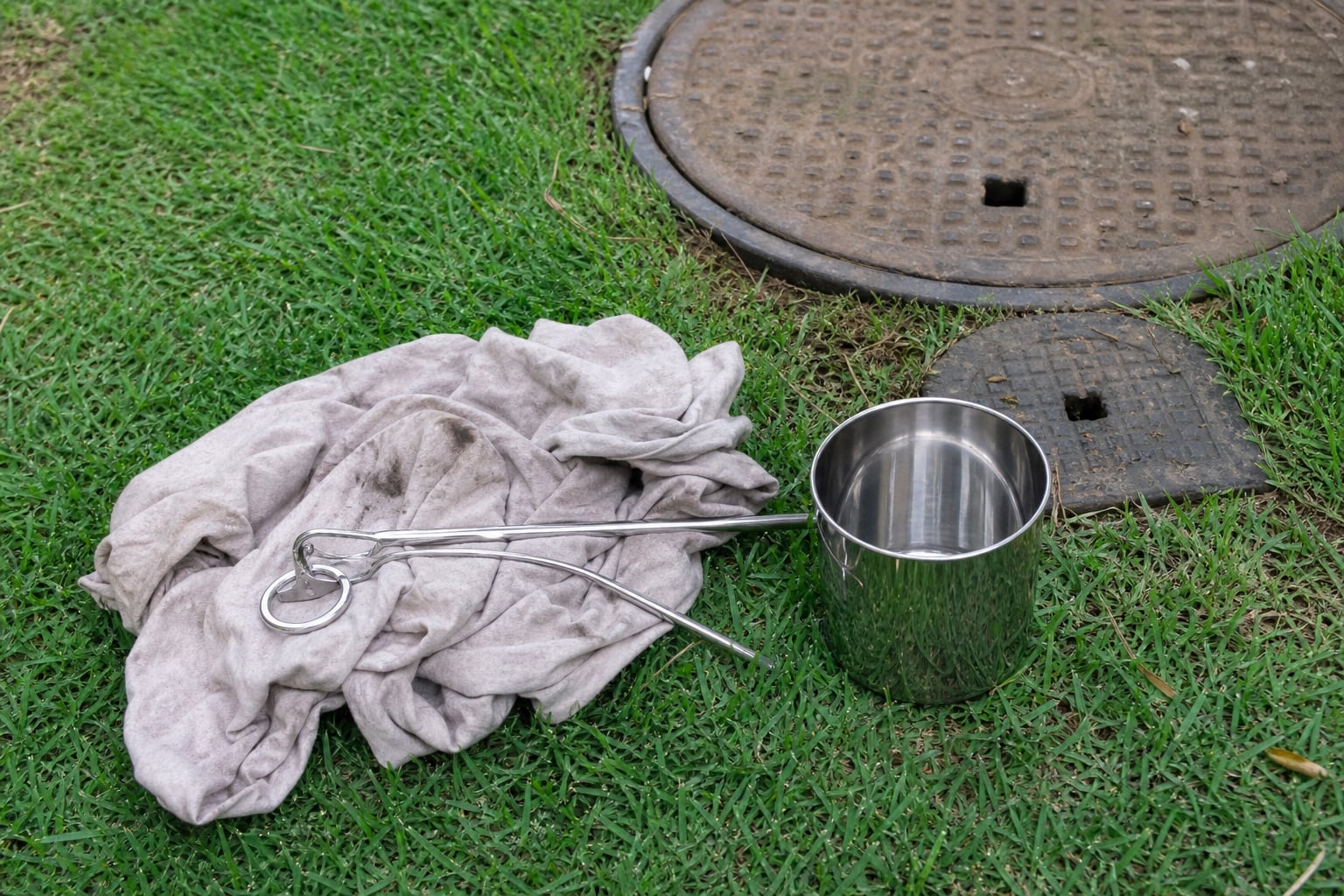 Rural Plant Service — Service kit staged beside plant lids