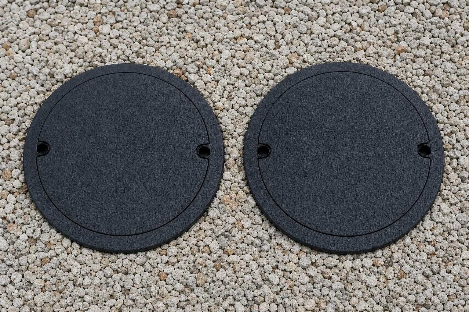 Septic Tank Emptying — Inspection cover with tidy surrounding ground