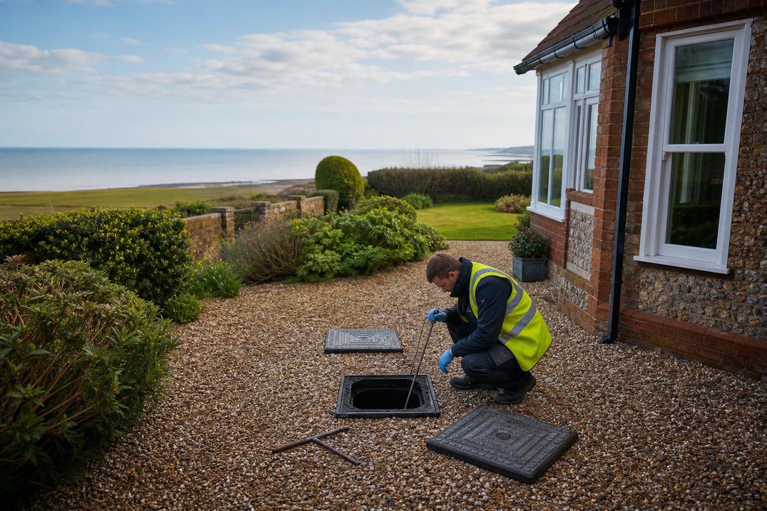 Pre-Sale Septic Survey — Plant lids and garden setting after the visit